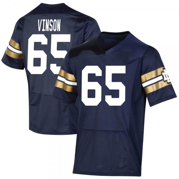 Michael Vinson Notre Dame Fighting Irish NCAA Youth #65 Navy Premier 2021 Shamrock Series Replica College Stitched Football Jersey FIH0855VW